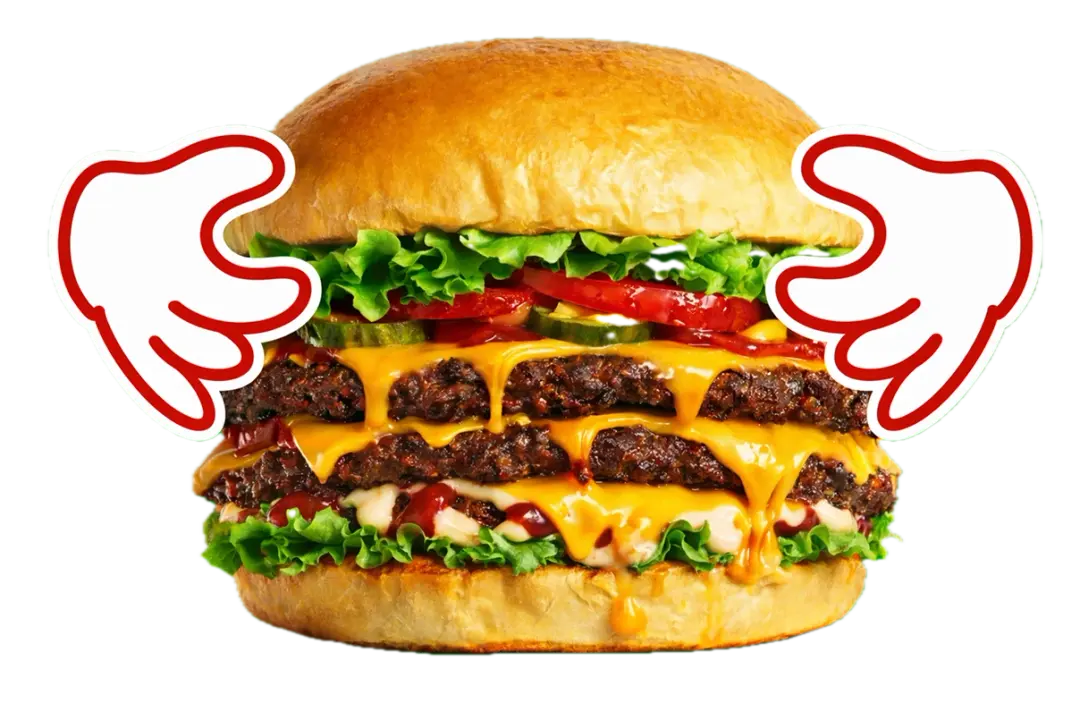 burger with hands