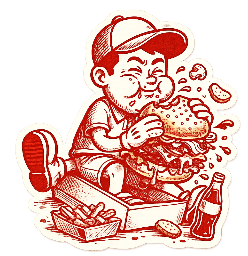 Burger Boy Sticker